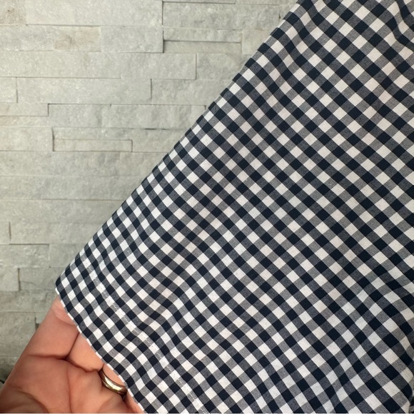 Untuckit Navy Blue Gingham Plaid Short Sleeve Slim Fit Button Down Size S - Picture 6 of 7